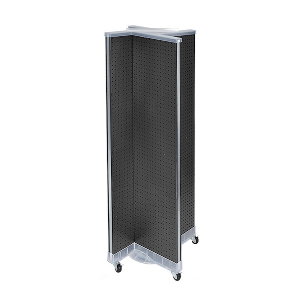 Pinwheel Pegboard Floor Display on Wheeled Base. Panel Size: 16''W x 60''H